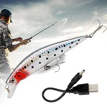 PROFISHER USB arj Edilebilir Ikl Titreimli Yapay Yem Gece & Gndz Balkl
