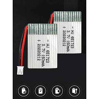 Lipo Pil 3.7V 150mAh 20C Dron ve RC Model Bataryası HX2.54 Soket