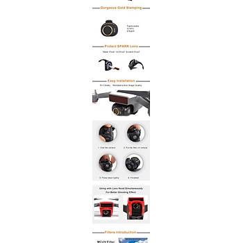 DJI Spark Gimbal Kamera HD N32 Filtre Optik Lens