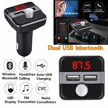 Bluetooth LCD Araç Kiti FM Verici Çift Çift USB Araç Þarjý DC 5V 3.1A