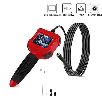 Endüstriyel Endoskop Muayene Kamerası 5.5mm 2.4 inç HD Ekran 5mt