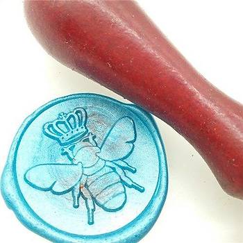 Mektup Damga Mühürü Taç & Arı + 30 Mühür Mumu + Eritme Kaşığı