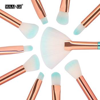 10 lu Set Mavi Denizkızı Makyaj İnce Fırça Set Güzellik Kozmetik Ekipmanları