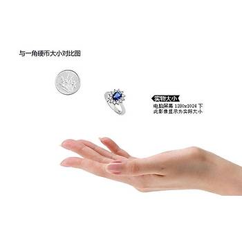 SAF�R 18K BEYAZ ALTIN KAPLAMA KR�STAL Y�Z�K