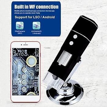 1000 X HD USB WiFi Kablosuz Dijital Mikroskop Büyüteç IOS ve Android