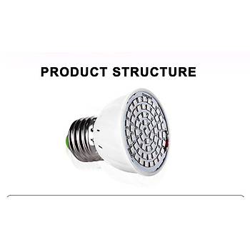 Tam Spektrum 60 Led Bitki iek Bytme Hidroponik Aydnlatma 