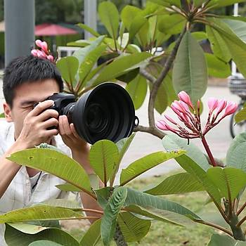 Kamera Lens Hood Anti Yans�ma G�lgelik Katlanabilir Silikon K���k 