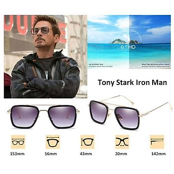 UV 400 Tony Stark Iron Man Polikarbon Metal Çerçeve Güneþ Gözlüðü