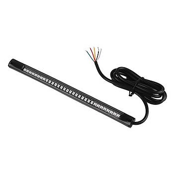 Motosiklet Fren ve Dn Sinyali Plaka 48 LED Ik Esnek Kuyruk erit 50cm Kablo