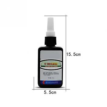 50 ml UV Şeffaf Kristal Jel Kür Yapıştırıcı Kafuter K-300 + Kurutucu UV El Feneri 