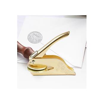 So�uk M�h�r Kabartma Damga �elik Bask� Presi Desenli Gold