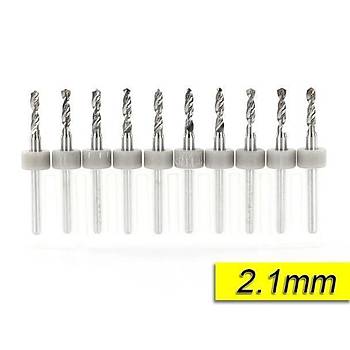 PCB Mikro Karbür CNC Matkap Ucu 10lu Set 2,10mm Tungsten 18 Shank