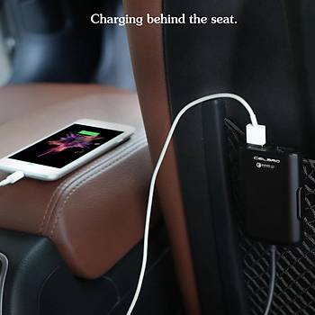 QC3.0 Araç Şarj 4 USB Portlu Ön Arka Koltuk Klip Yolcu Adaptörü 