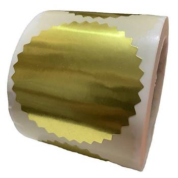 Alüminyum Kendinden Yapışkanlı Etiket Gold Renk 50 adet 50mm Çap 
