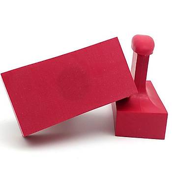 M�h�r Kau�uk Ala��m K�rm�z� Ka�e Dikd�rtgen 20x30mm
