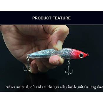 PROFISHER 2 li Set Soft Silikon Ar Kurun Simli Yapay Balk Yem 8,5cm 14gr