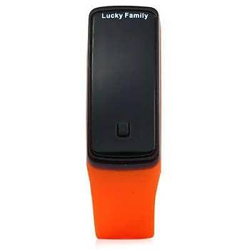 LED Saat Silikon Kayış Lucky Family - Turuncu Renk