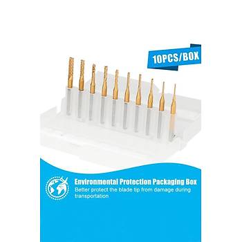 Titanyum Kaplı Tungsten Çelik CNC Freze PCB Kesici 0,5 - 3,175mm