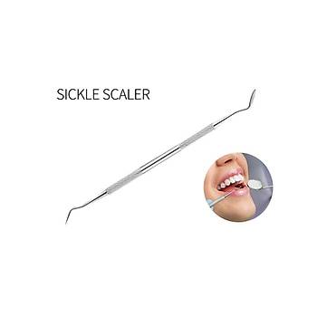 Paslanmaz Çelik Diş Temizleme Ağız Bakımı 4 li Set Ayna Orak Skaler Spatula Cımbız