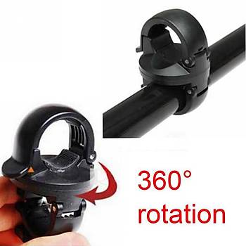 Bisiklet Motor Gidon Fener Tutucu Siyah Plastik 360° Dönebilir Kelepçe 27-30mm