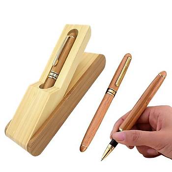 Bambu ?mza Kalemi Ahap Kutulu Hediye Set 0.5mm Iraurita Nib