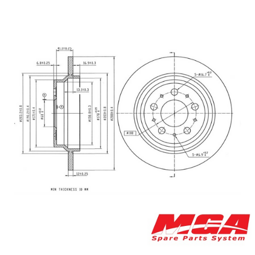 S60 S80 V70 XC70 Arka Fren Diski (288 mm)
