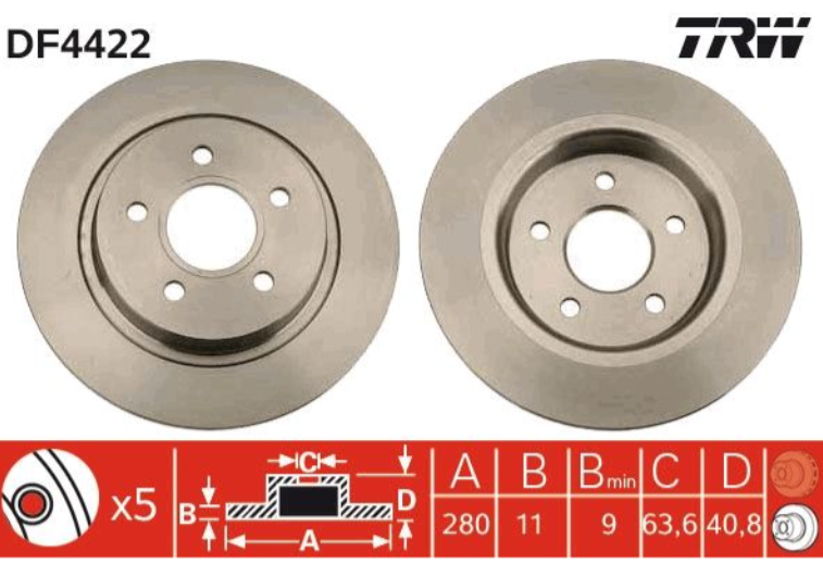 S40 V50 C30 C70 V40 13- Arka Fren Diski