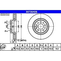 Volvo S60 V70 XC90 n Fren Diski (316mm) 16 n / 16.5 n