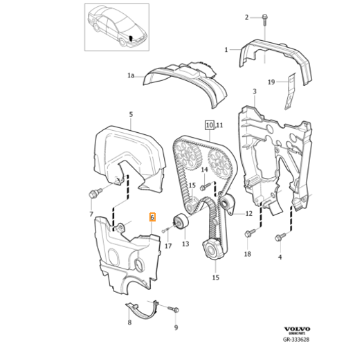 TR�GER KAPA�I ALT /  4-CYL  S40 / V40