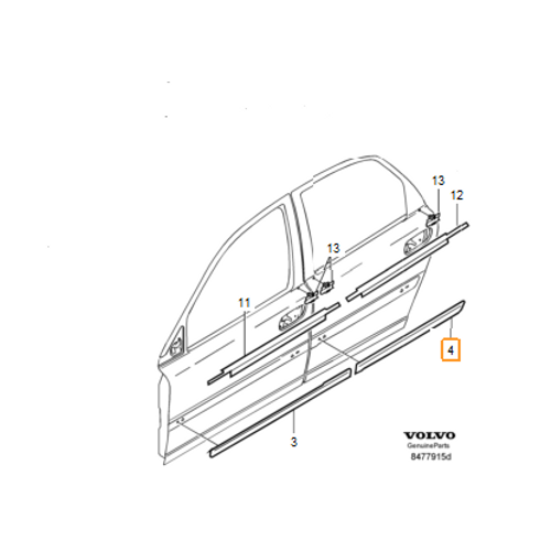 S80 Kap� Band� Sol Arka 2001-2006