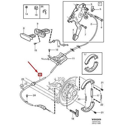 XC90 2003-2014 El Fren Teli Arka