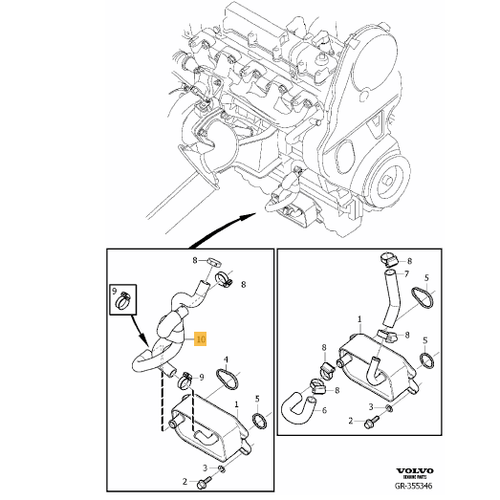 YA� SO�UTUCU HORTUMU K�T (D5) S60/V60/XC60/S80/V40/XC70