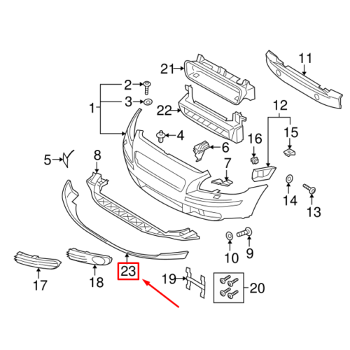 S40 V50 �n Tampon Alt Spoiler (Karl�k Alt Sakal) 2005-2007