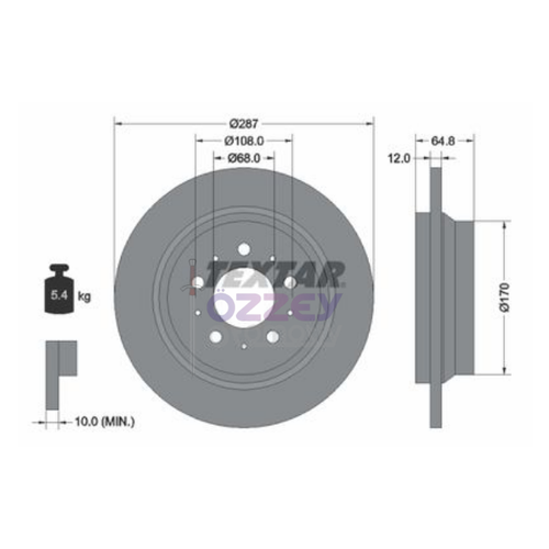 S60 S80 V70 XC70 Arka Fren Diski (288 mm)