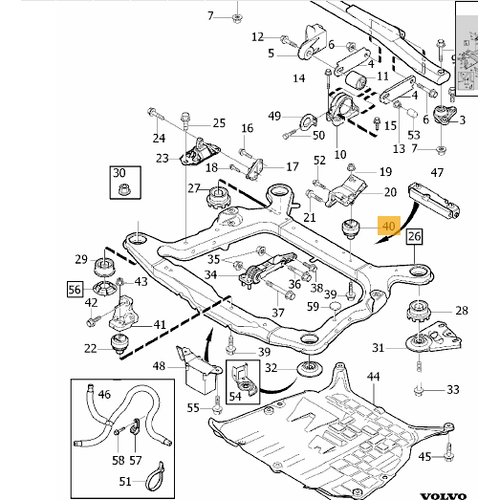 S60 S80 V70 XC70 XC90 Motor Takozu Alt Arka D5