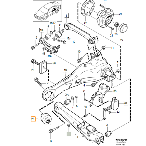 S40 V40 Arka Sal�ncak Ta��y�c� Burcu 1996-2004 30851257
