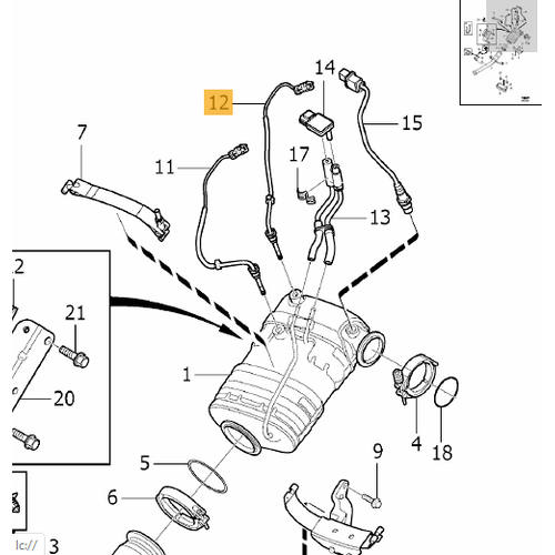 C30 S40 V50 C70 S60 V60 XC60 S80 V70 XC70 V40 Egzoz Gaz� S�cakl�k Sens�r� �n