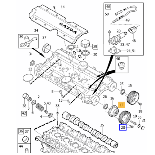 C70 S60 S70 V70 S80 V70 XC70 XC90 Eksantrik Di�lisi (VVT) Egzoz Taraf�