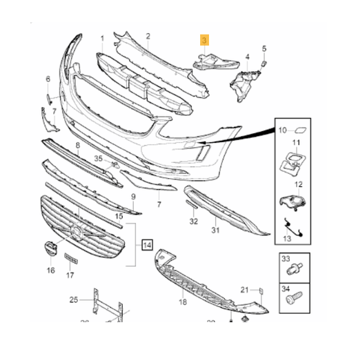 XC60 �n Tampon Far Braketi Sa� 2014-2017