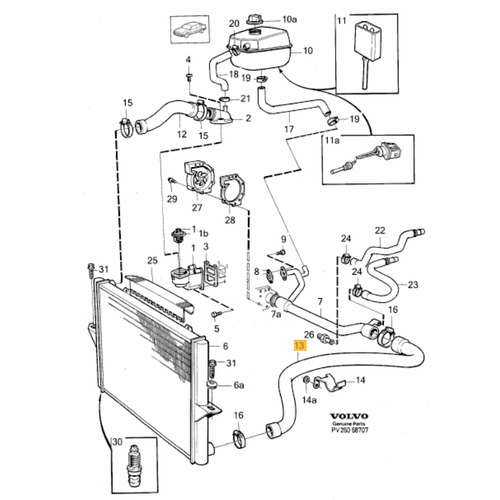 S70 V70 850 C70 RADYAT�R ALT HORTUMU