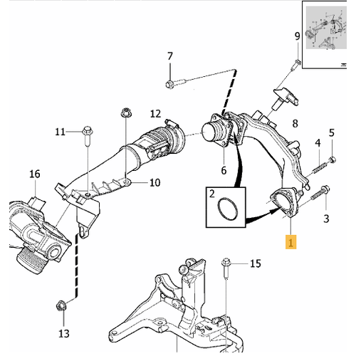 Emme Giri� Borusu C30 S40 V50 S60 V60 V70 S80 V40 1.6 Dizel (D2) (D4162T)