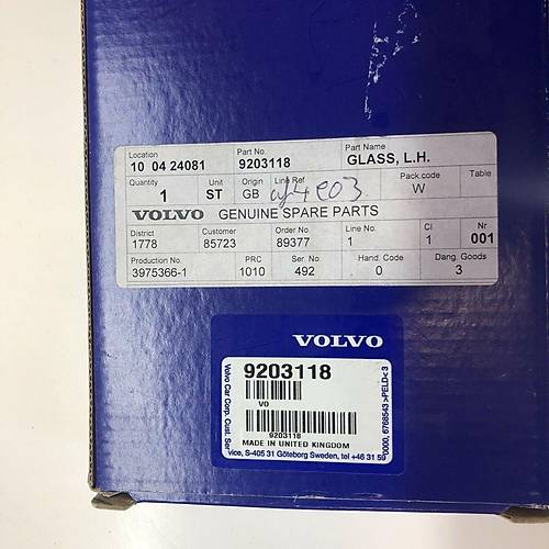 S60  S80 XCV70 Ayna Cam� Sol Geni� A��l�