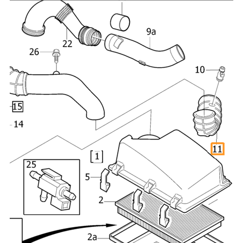 S60 / S80 / V70 XC70 / XC90 / D5 MOTORLARDA HAVA FL�TRE HORTUMU