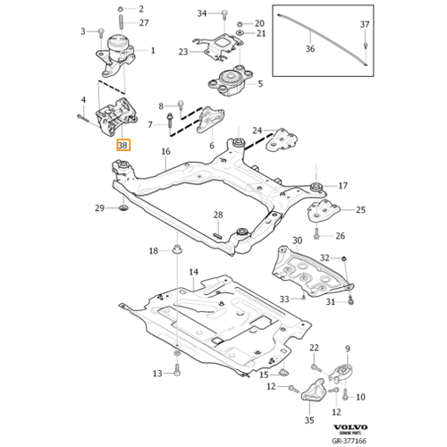 S60 V60 S80 V70 V40 2011- Motor Takozu Braketi 1.6 Dizel