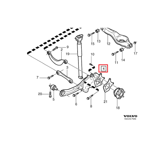 S40 V50 C30 C70 Arka Dingil Ta��y�c� Sol (Poryan�n Tak�ld���)