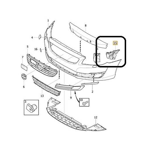 S80 V70 Tampon Braketi �n Sol 2007- 2016