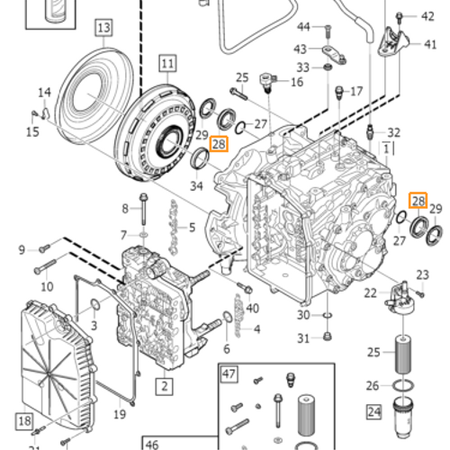 C30 S40 V50 C70 S60 V60 Xc60 V70 Xc70 S80 V40 Diferansiyel Ya� Ke�esi ( Mps6 �anz�man I�in )