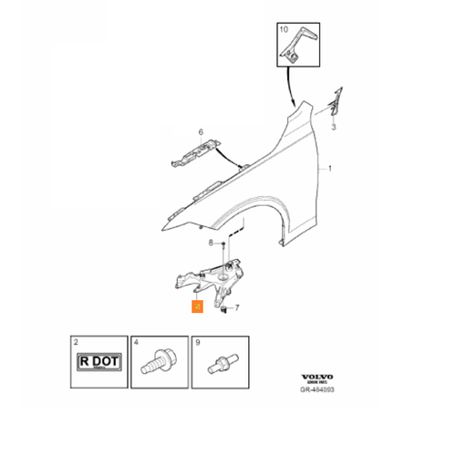 S90 �n �amurluk Braketi Sol 2017-2020