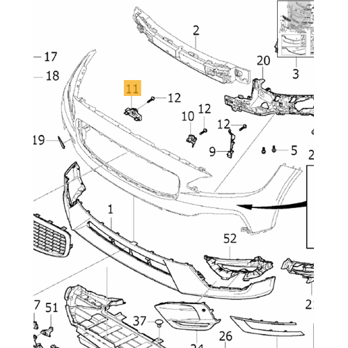 S90 V90 Tampon Braketi �n Merkez 2017-2020