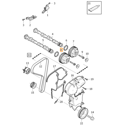 S60 V60 S80 V70 V40 2011- Eksantrik Di�lisi Vvt Egsoz Taraf�